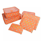 6 Pcs Waterproof Travel Storage Bag (Orange)