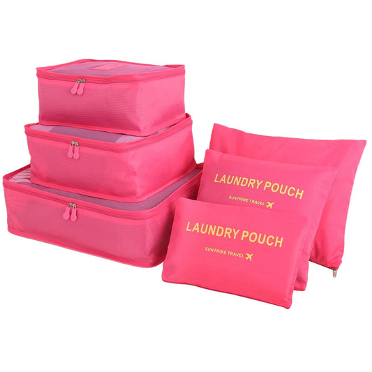 6 Pcs Waterproof Travel Storage Bag (Peach)