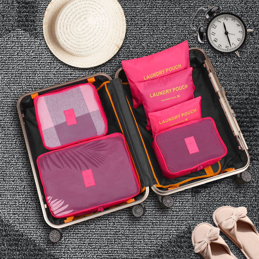 6 Pcs Waterproof Travel Storage Bag (Peach)