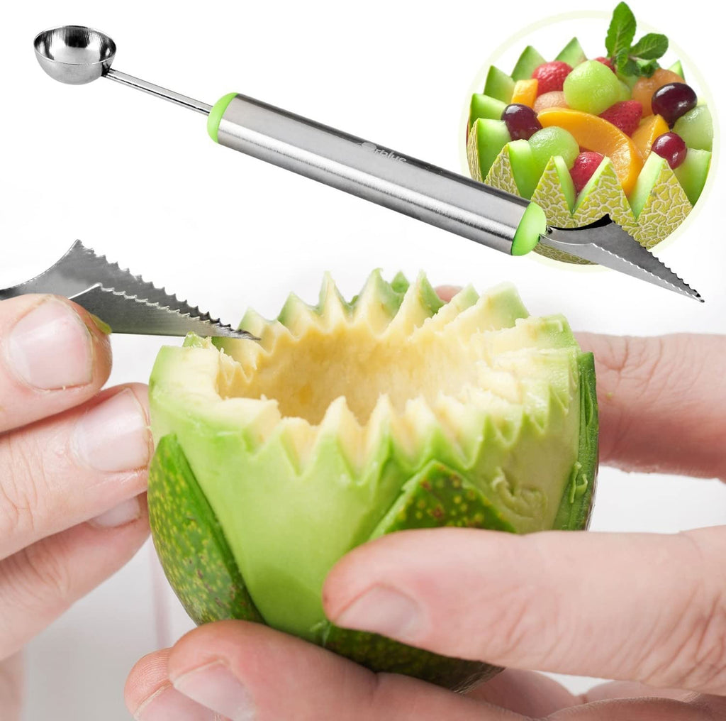Stainless Steel Melon Baller and Fruit Carving Knife Zahra Stores