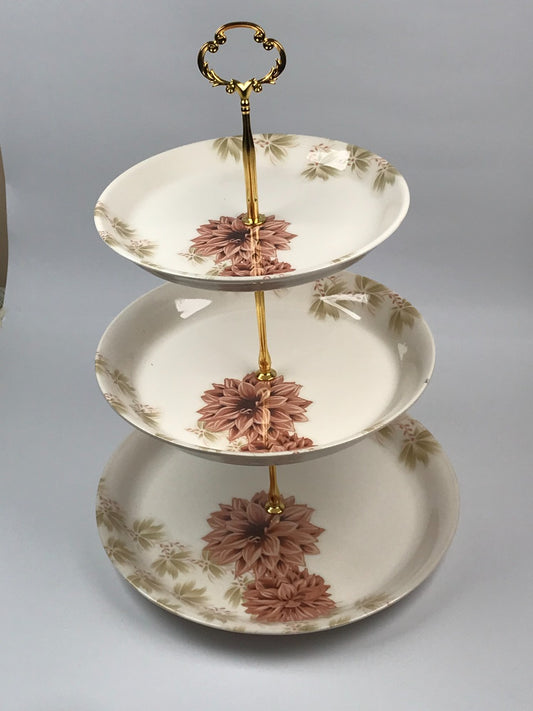 3 Tier Melamine Floral Serving Tray
