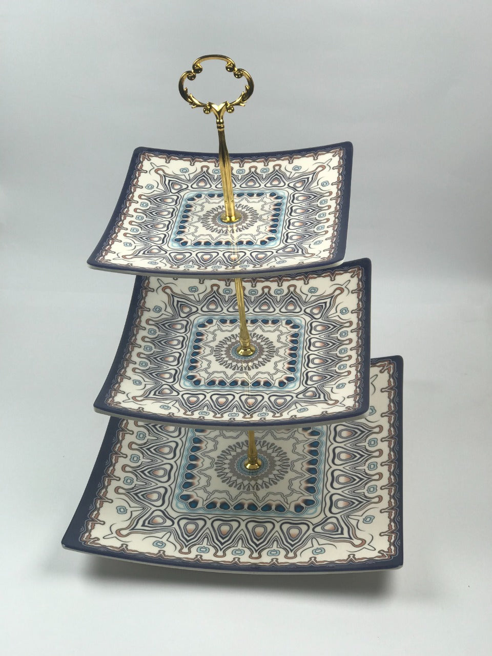3 Tier Malamine Floral Serving Tray