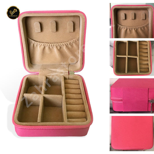 Mini Portable Travel Jewelry Case(Pink)