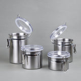 Set of 4 Air Tight Stainless Steel Canister Set