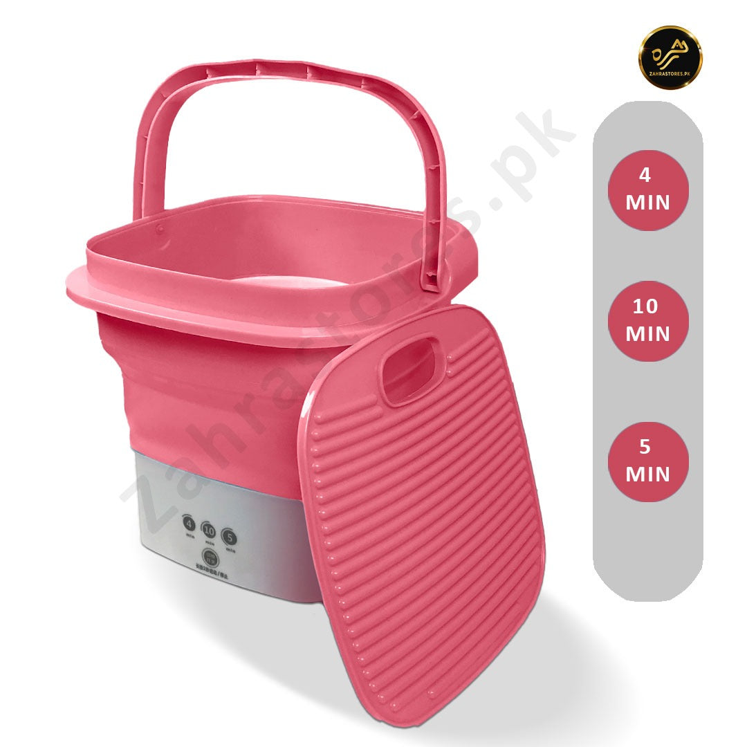 Foldable Small Laundry Machine with Drain Basket
