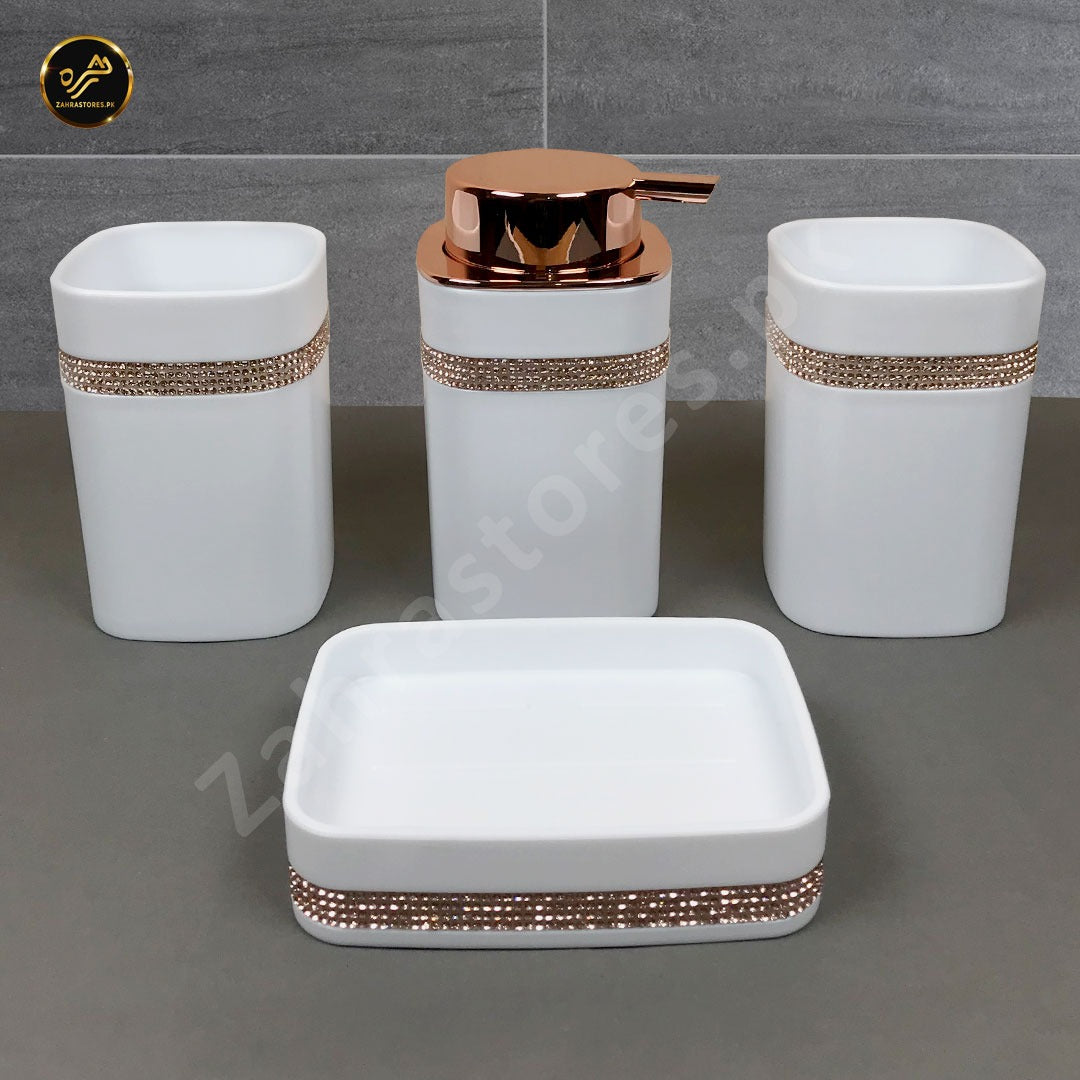 High Quality 4 Piece Bath Set (White)