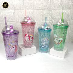 Unicorn Drinking Cup with Straw and Lid