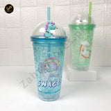 Unicorn Drinking Cup with Straw and Lid