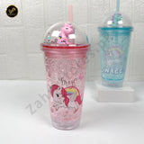 Unicorn Drinking Cup with Straw and Lid