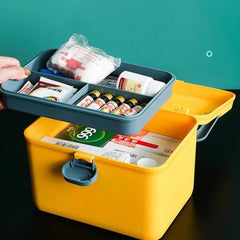 Portable Handle Double Layer Medicine Storage Box