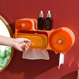 Wall Mounted Punch Free Tissue Roll Organizer