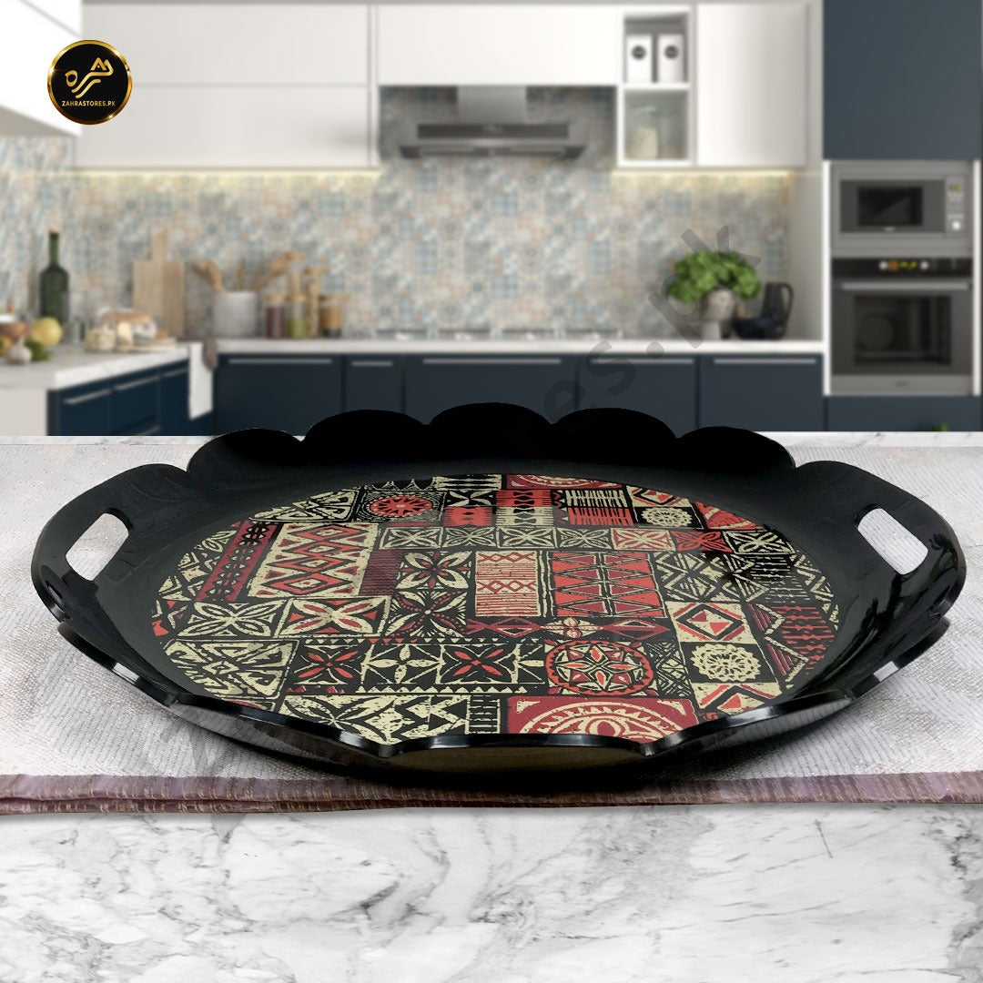 Round Serving Tray (Black)