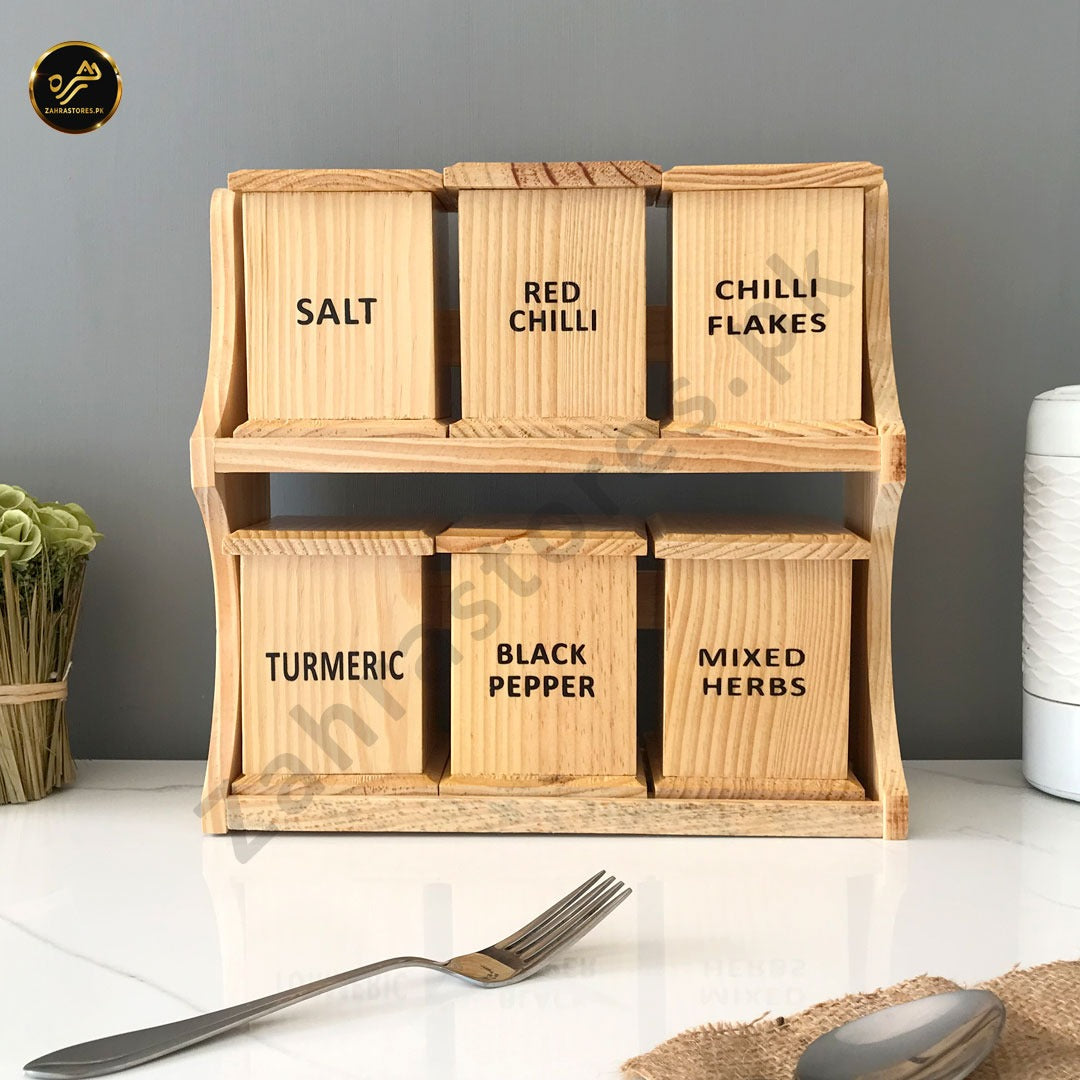 Multi Purpose Wooden Spice Container