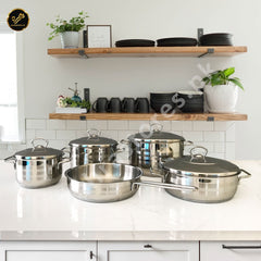 Korkmaz Stainless Steel 9 Pcs Cookware Set