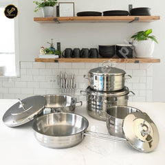 Korkmaz Stainless Steel 9 Pcs Cookware Set