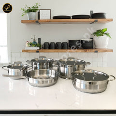 Korkmaz Stainless Steel 9 Pcs Cookware Set
