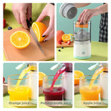 Portable Electric Citrus Juicer Rechargeable Hands-Free Masticating Orange Citrus Fruit Squeezer