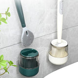 Silicone Toilet Brush and Holder Set (White)