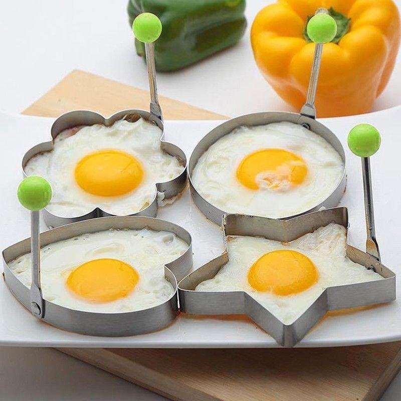 2-Pcs Stainless Steel Egg Shaper Molds