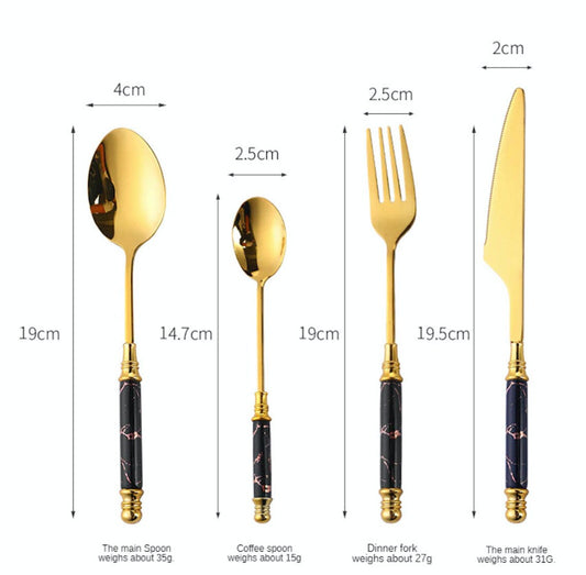 Stainless Steel Tableware Set (Black)