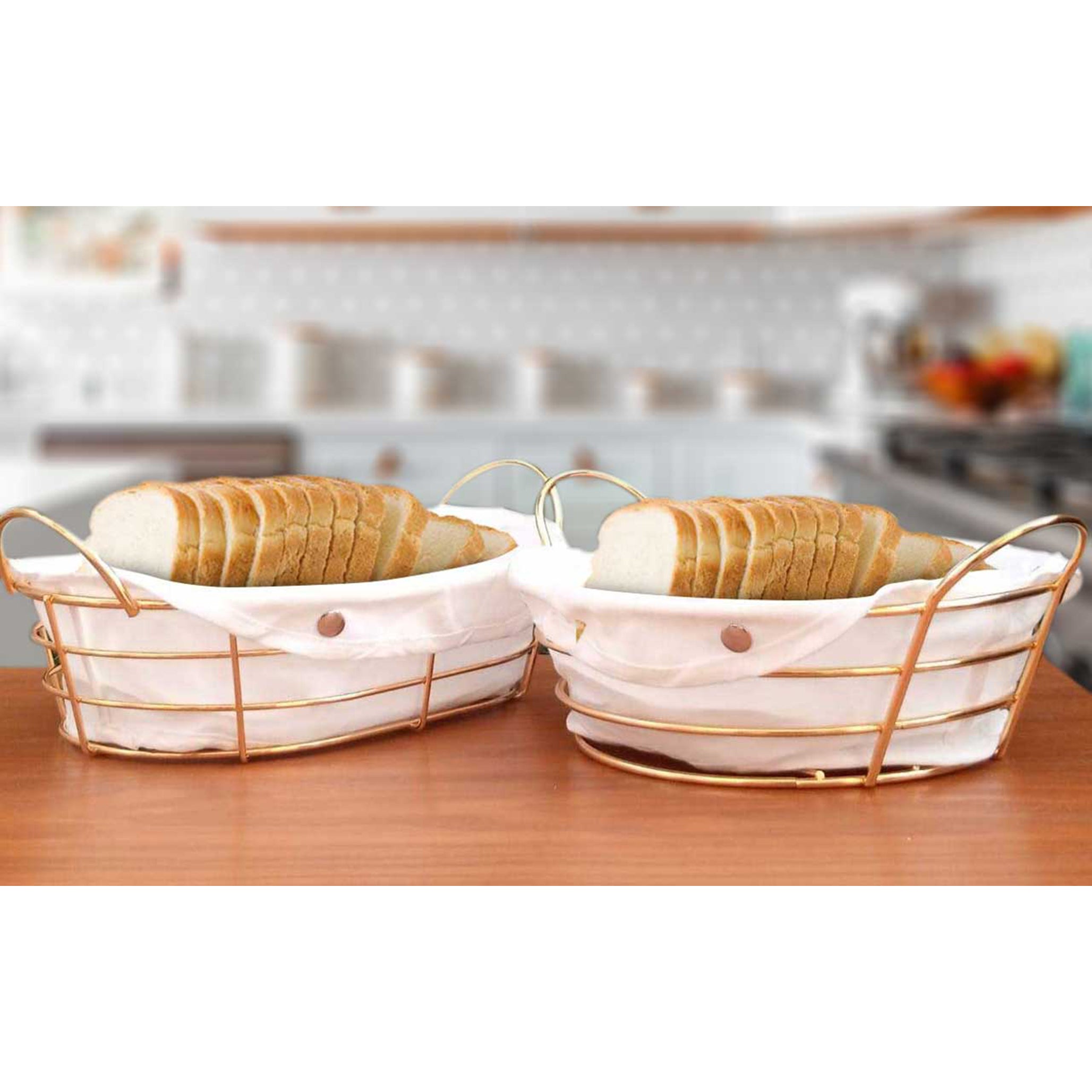 Golden Metal Bread Basket