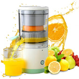 Portable Electric Citrus Juicer Rechargeable Hands-Free Masticating Orange Citrus Fruit Squeezer