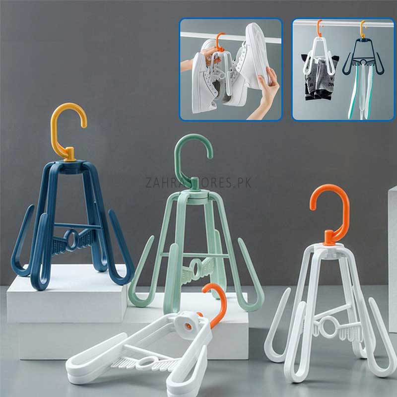 Multifunctional 4 hooks rotating hanger