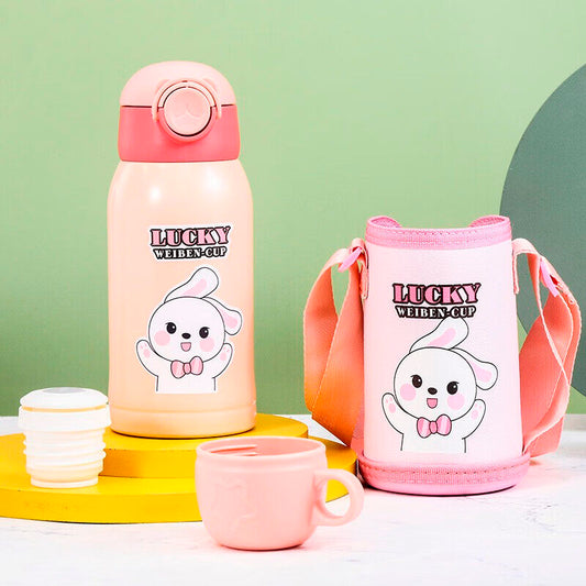 Children Stainless Steel Water Bottle with Pouch