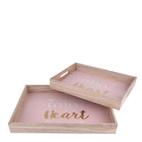 Follow Your Heart Wooden Tray Set