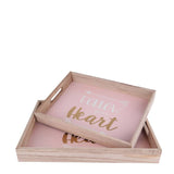 Follow Your Heart Wooden Tray Set