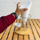 Ceramic French Fries Holder With Metal Stand