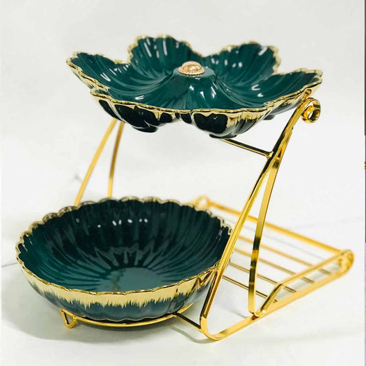 2 Layers Ceramic Fruit Bowl