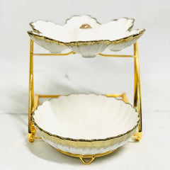 2 Layers Ceramic Fruit Bowl