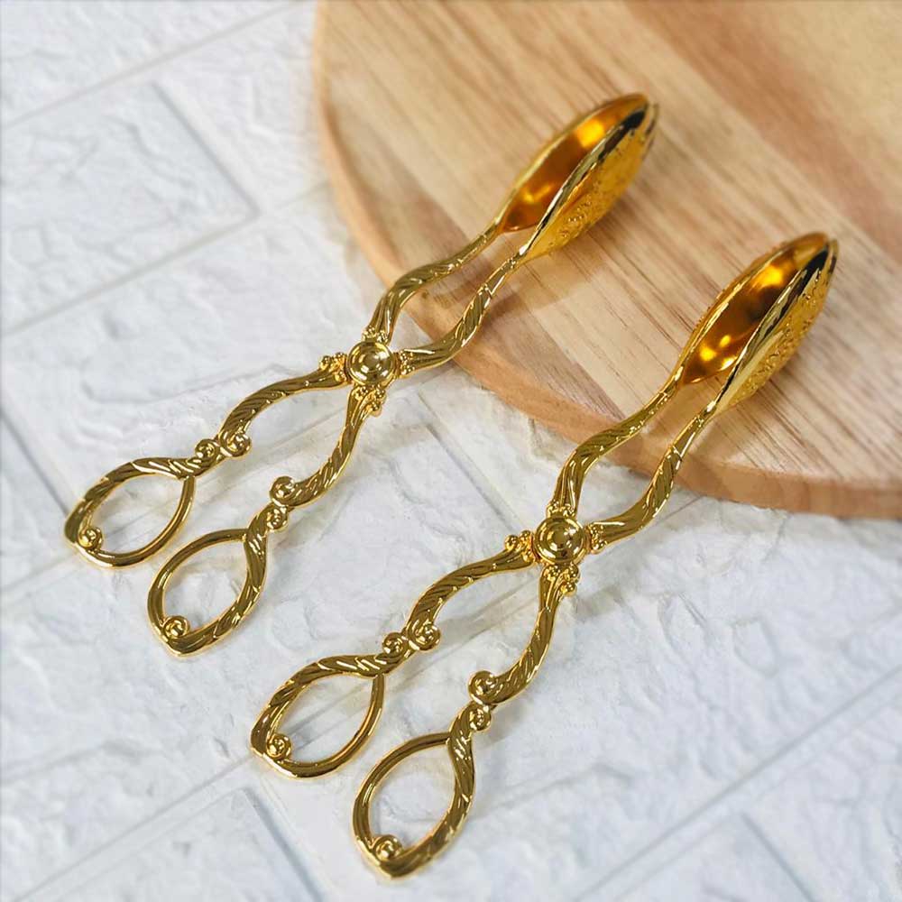 Food Tong Gold, Chrome Plated Snack Clip