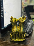 Resin Golden Cute Cats Status