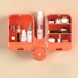 Dust Proof Wall Mounted Cosmetics Box Large Capacity