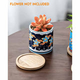 Small Ceramic Flower Pots With Bamboo Tray