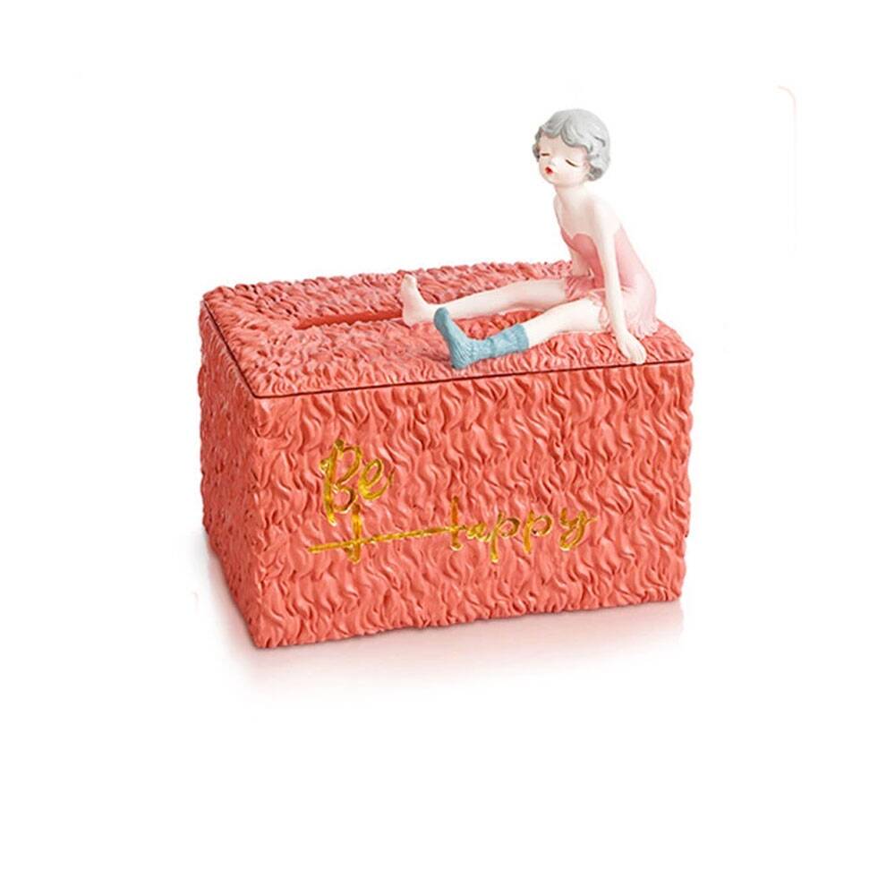 European Resin Creative Girl Tissue Boxes