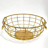 Golden Round Metal Fruits Basket