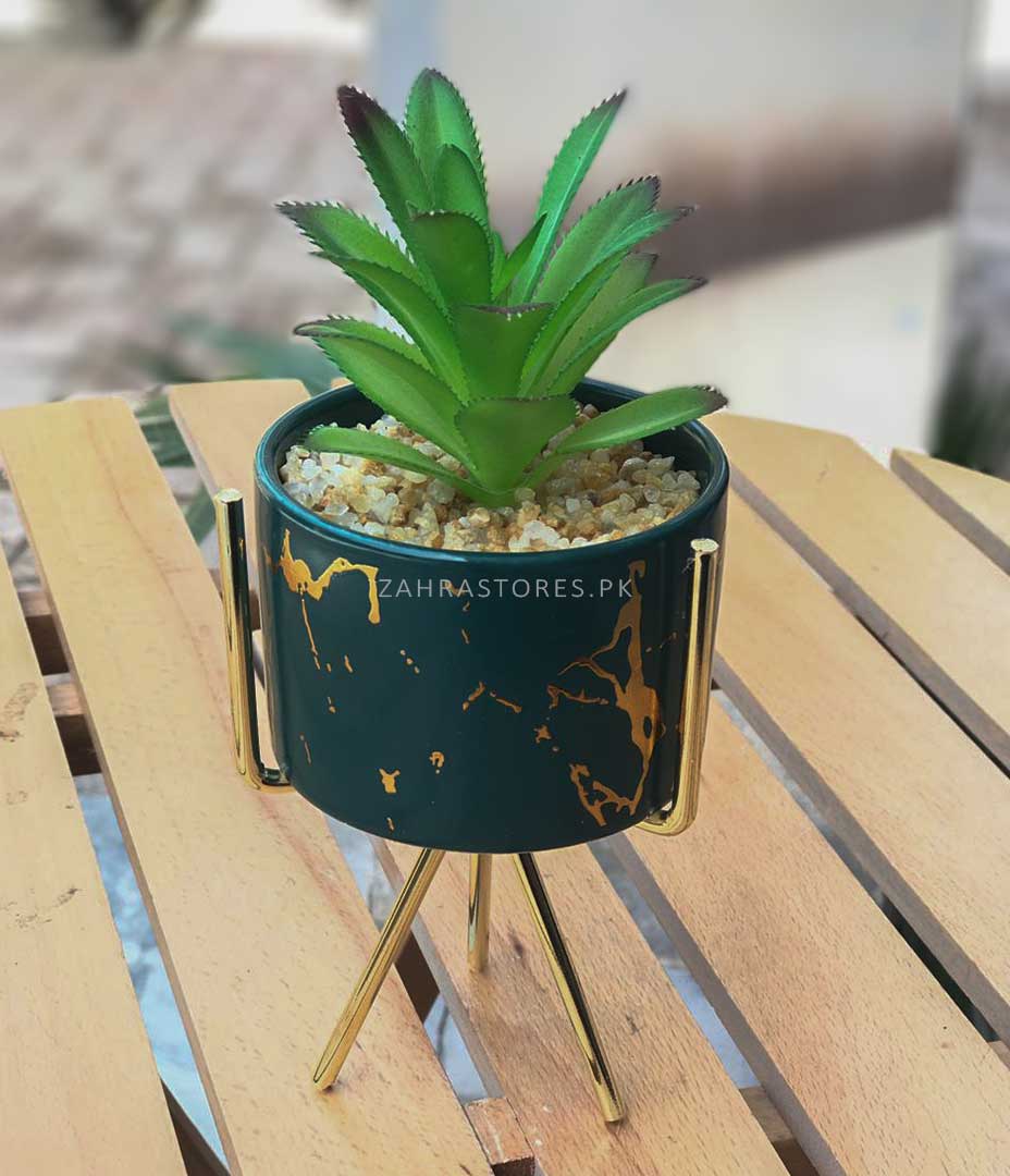 Ceramic Flower Pot With Stand (Small)