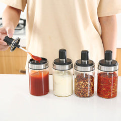 Glass Seasoning Brush Spoon Bottle