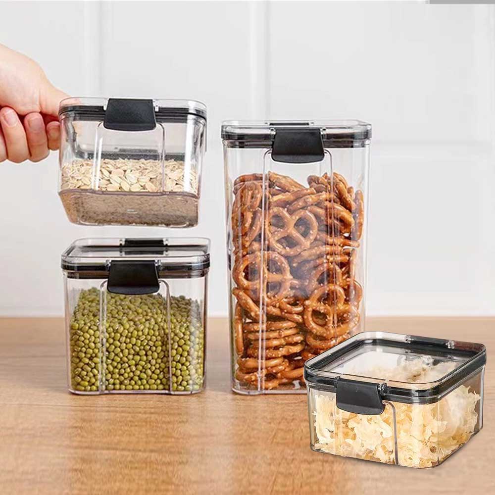 4-Pcs Air-Tight Plastic Food Containers - Square