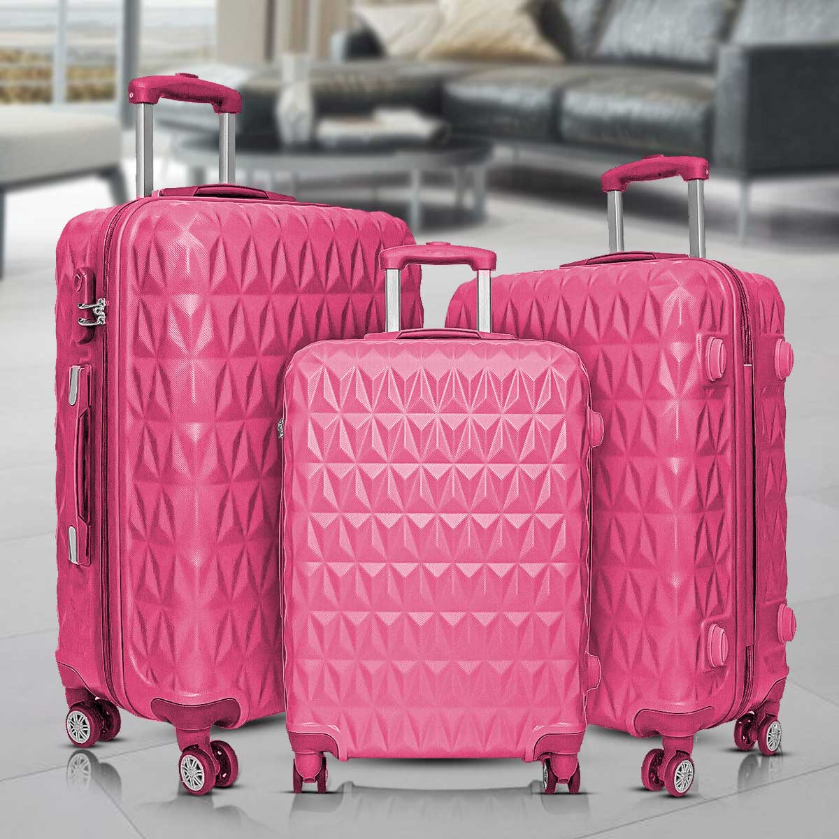 1 Pc Business Travel Trolley Suitcase (Pink)