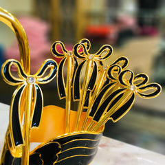 Luxury Swan Spoon Set Big Size Black