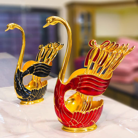 Luxury Swan Spoon Set Big Size Red