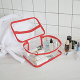 Travel Clear Cosmetics, jewelry or makeup organizing Bag  (Red)