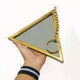 Triangle Metal Frame Antique Wall Hanging Mirror