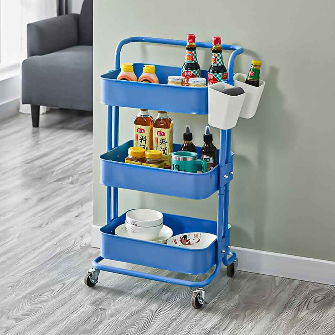 3-Tier Rolling Kitchen Storage Trolley