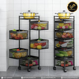 3/4/5 Tiers Rotatable Trolley - Square