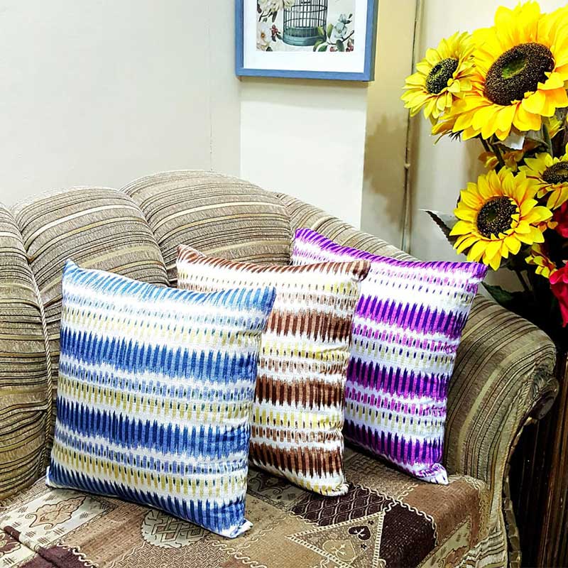 Pure Cotton Zig zag Pattern Cushion Covers With out Filling